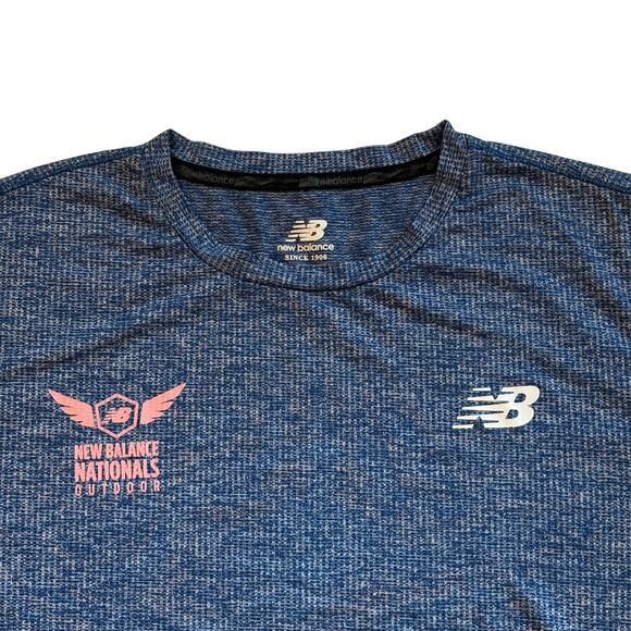 New Balance Outdoor Nationals Running T Shirt Mens Size Small Blue Tenacity - Picture 3 of 9